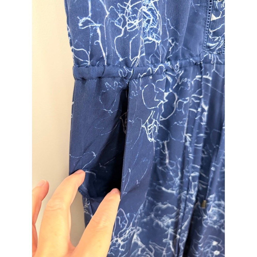 Sam Edelman Blue Floral Print Sleeveless Wide Leg Jumpsuit Women's Size‎ 4 - Picture 5 of 12